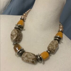 Elegant Beaded Necklace with Earthy Tones